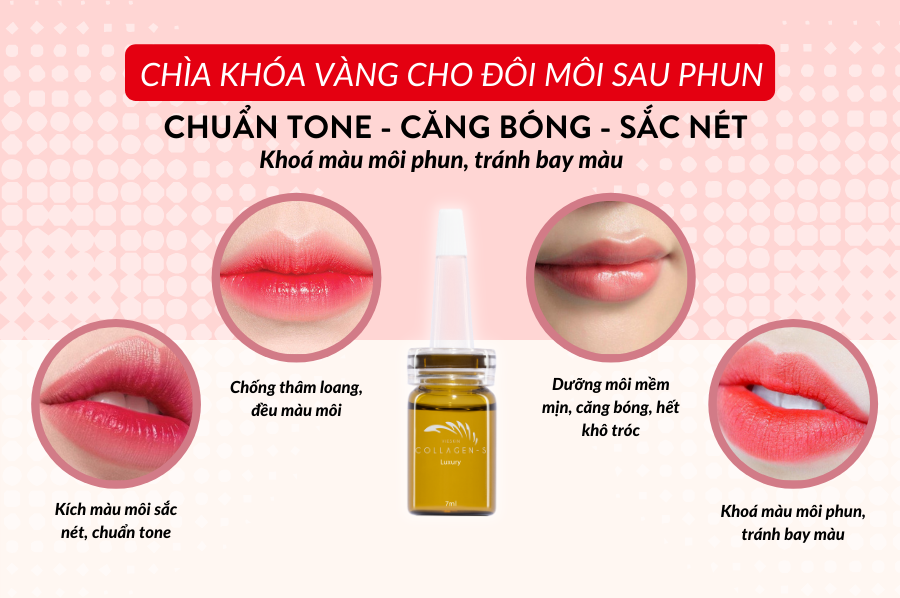Làm gì để kích màu môi sau phun?