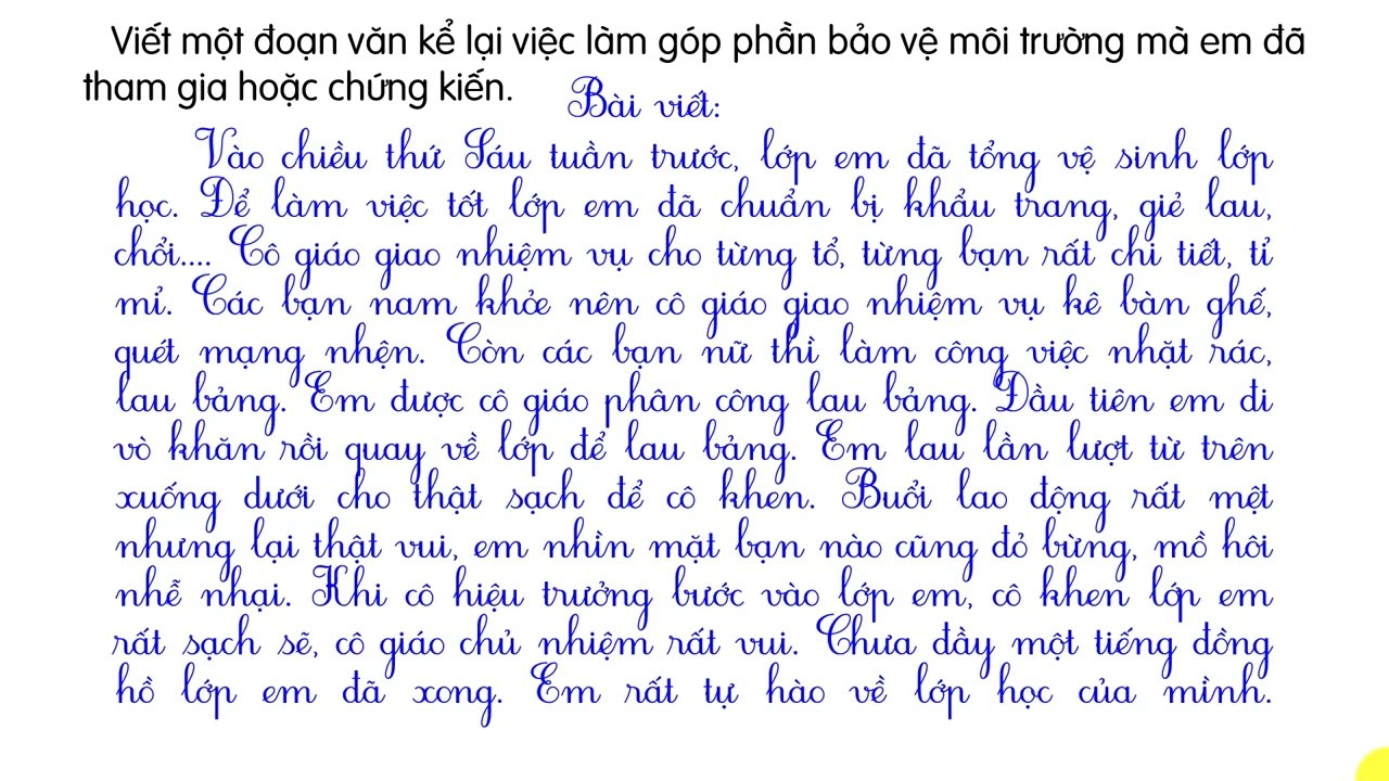 Bài Văn Bảo Vệ Môi Trường Lớp 3 Gallery 2