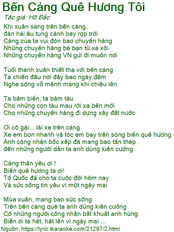 Lời Bài Hát Bến Cảng Quê Hương Tôi Gallery 2