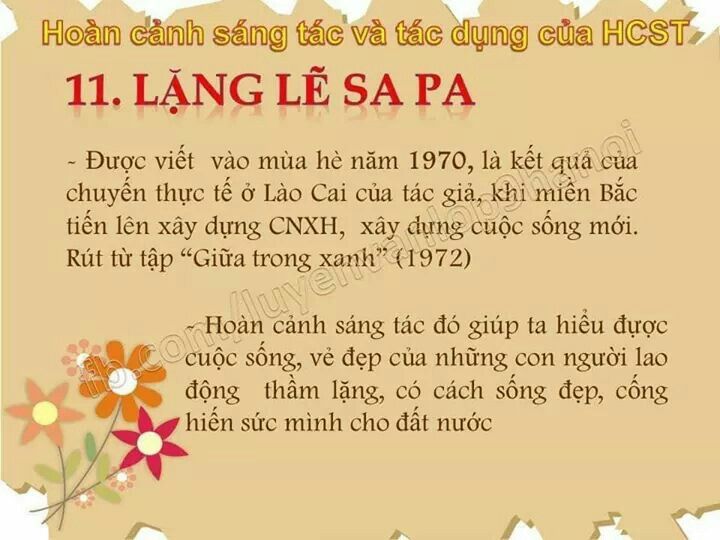 Hoàn cảnh sáng tác Lặng lẽ Sa Pa