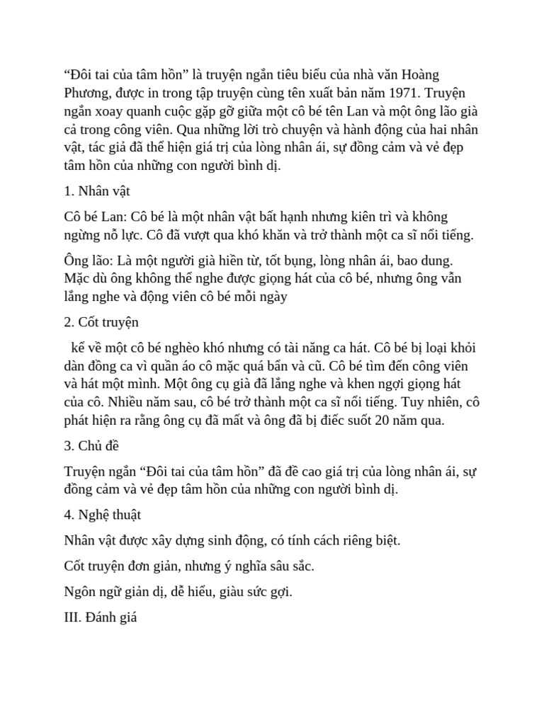 Bài Học Rút Ra Từ Văn Bản "Đôi Tai Của Tâm Hồn" Gallery 1