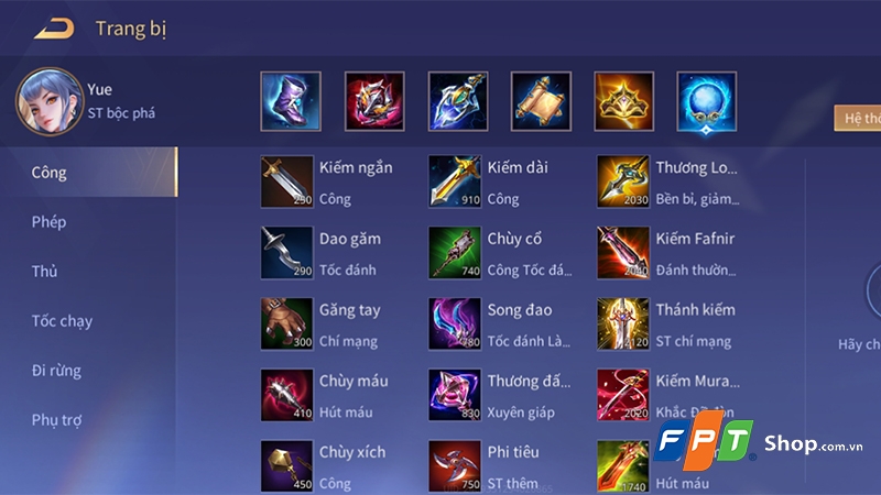 Lên đồ cho Yue hiệu quả nhất trong Liên Quân Mobile Gallery 1