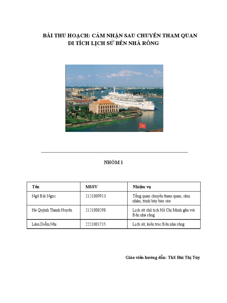 Bài Thu Hoạch Bến Nhà Rồng: Lịch Sử, Ý Nghĩa Và Bài Học Gallery 1