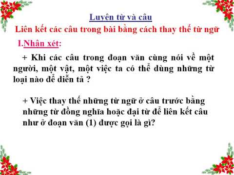 Liên kết câu bằng cách thay thế từ ngữ: Hướng dẫn chi tiết