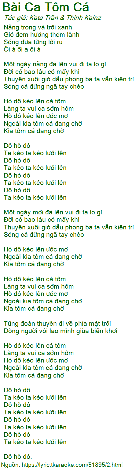 Lời Bài Ca Tôm Cá