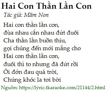 Lời Bài Hát 2 Con Thằn Lằn