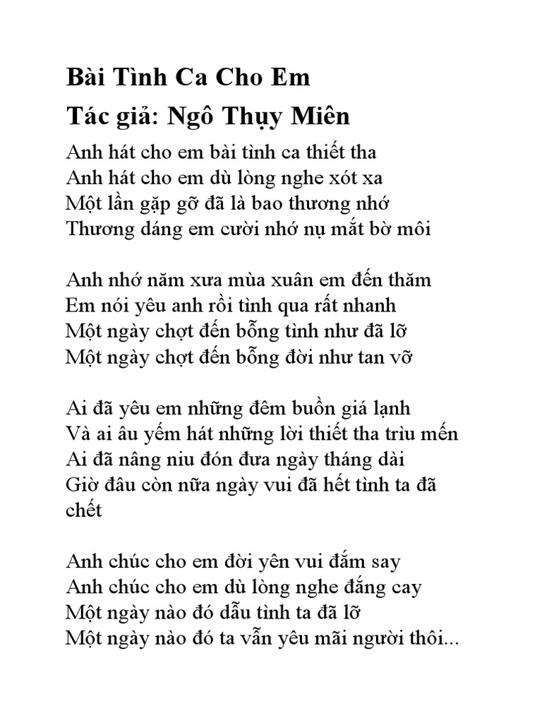 Anh Hát Cho Em Bài Tình Ca Thiết Tha Gallery 1