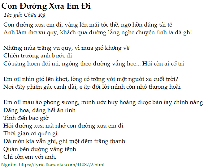 Lời Bài Hát Anh Thơ Con Đường Xưa Em Đi Gallery 2