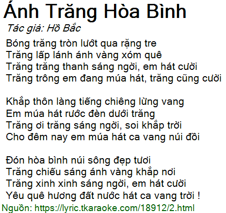 Lời Bài Hát Ánh Trăng Hòa Bình Gallery 1