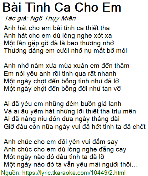 Bài Tình Ca Cho Em Gallery 1
