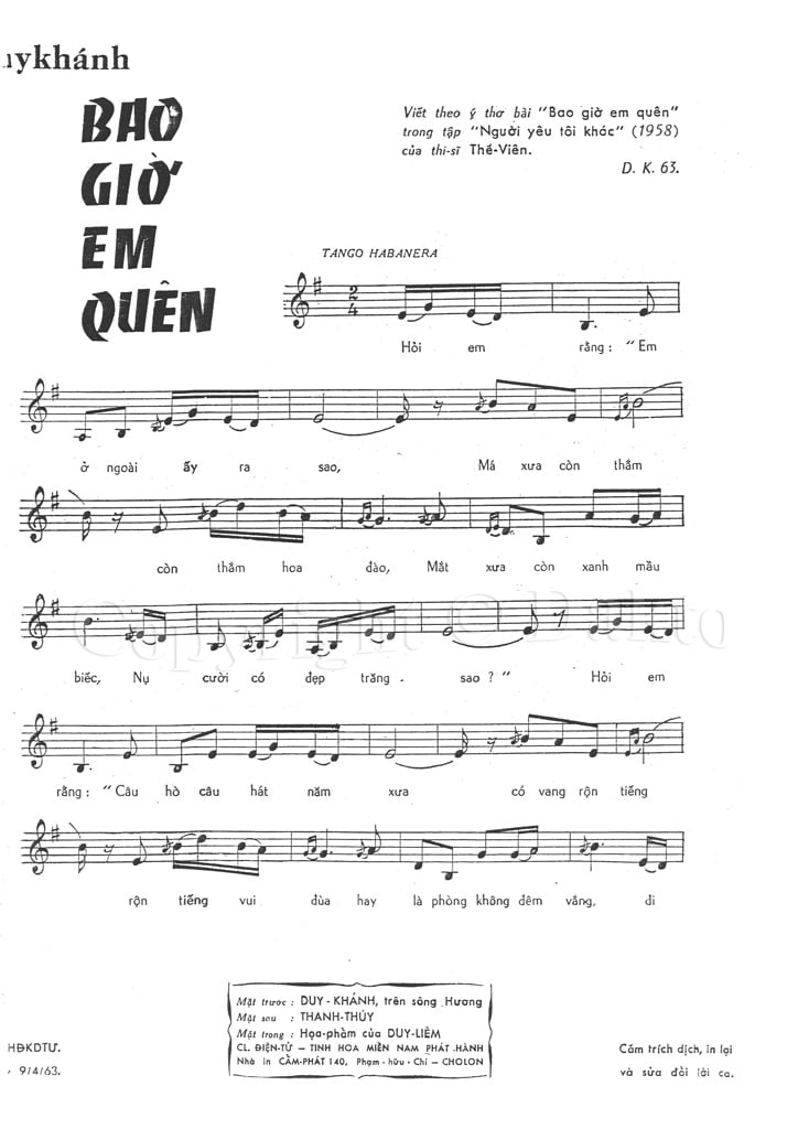 Lời Bài Hát Bao Giờ Em Quên Gallery 1