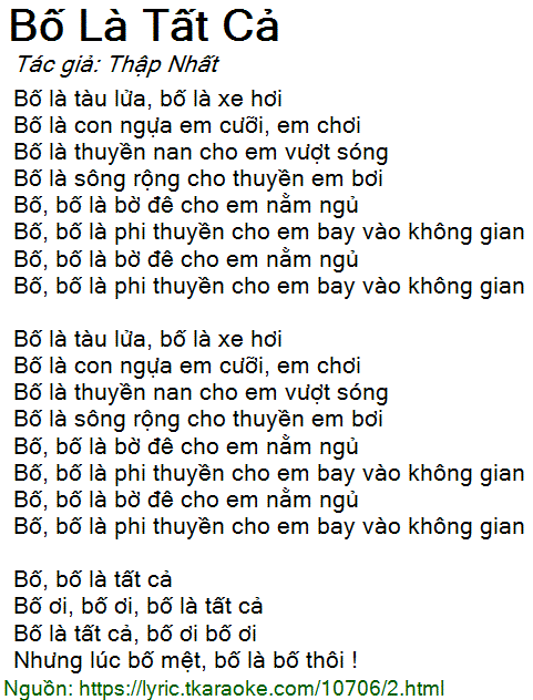 Lời Bài Hát Bố Là Tất Cả Gallery 1