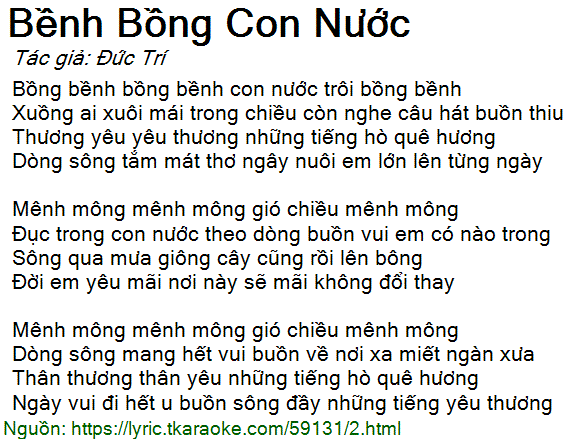 Lời Bài Hát Bồng Bềnh Gallery 2