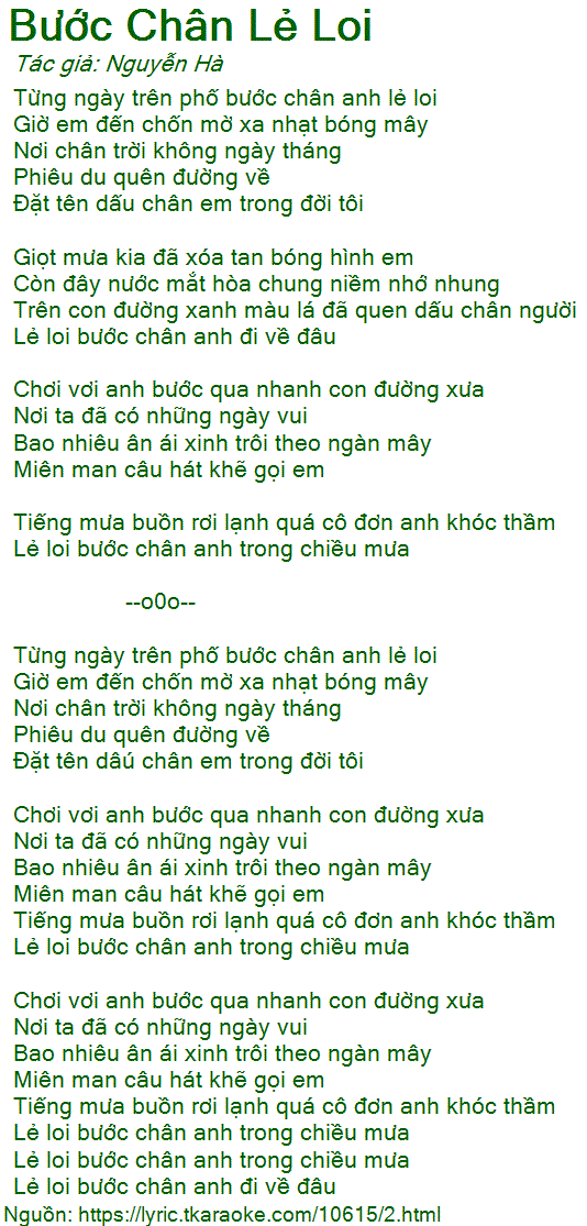 Lời Bài Hát Bước Chân Lẻ Loi - Đan Trường Gallery 1
