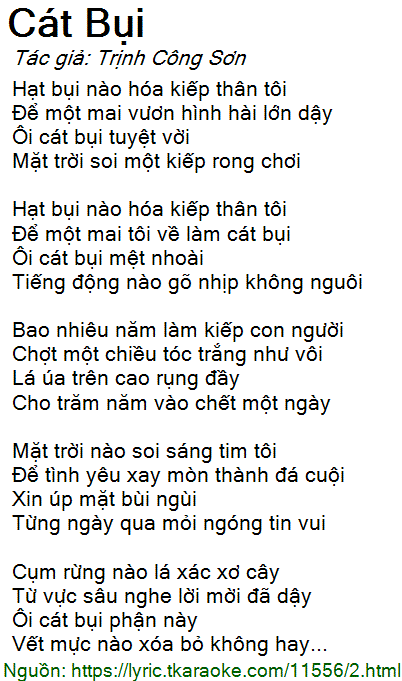 Lời Bài Hát Cát Bụi Cuộc Đời - Phi Nhung Gallery 1