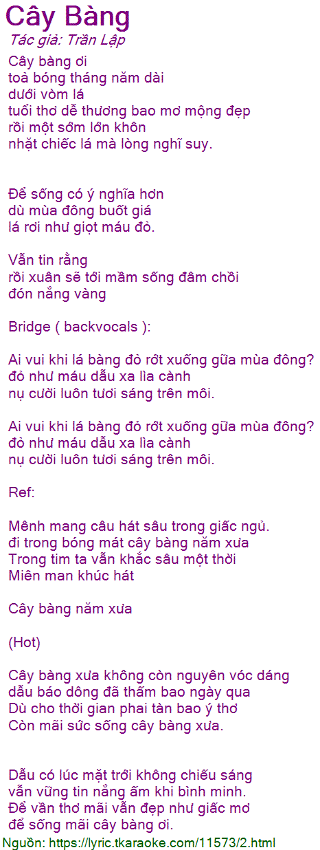 Lời Bài Hát Cây Bàng Non Gallery 1