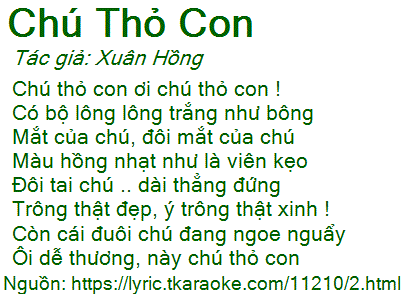 Lời Bài Hát Chú Thỏ Con Gallery 1