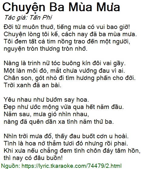Lời Bài Hát Chuyện Ba Mùa Mưa Gallery 2