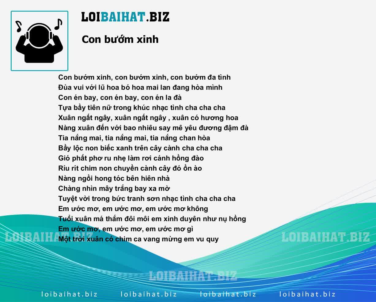 Lời Bài Hát Con Bướm Xinh Gallery 1
