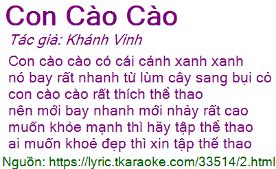 Lời Bài Hát Con Cào Cào Gallery 1