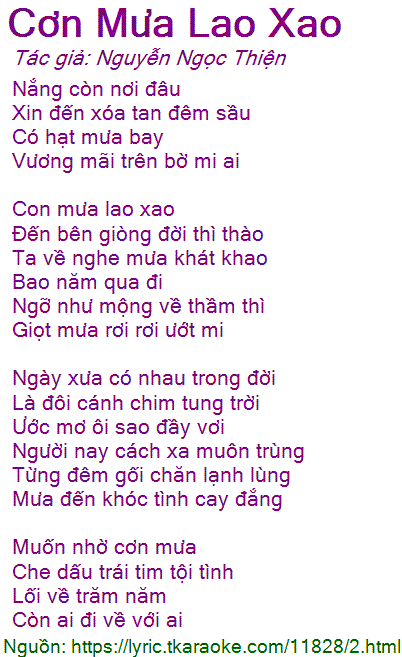 Lời Bài Hát Cơn Mưa Lao Xao Gallery 1
