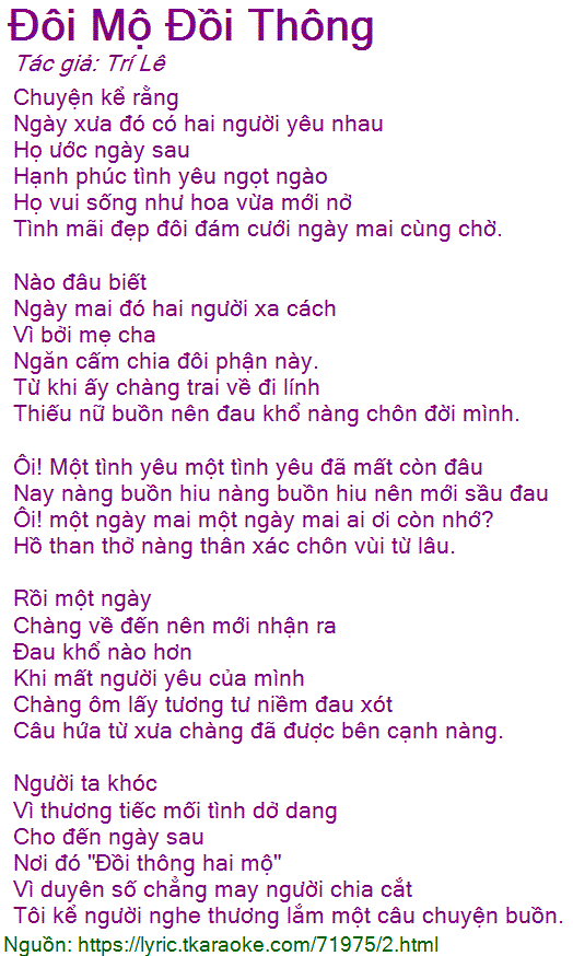 Lời Bài Hát Đồi Thông Hai Mộ 2 Gallery 1