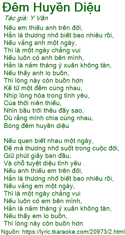 Lời Bài Hát Đêm Huyền Diệu Gallery 1