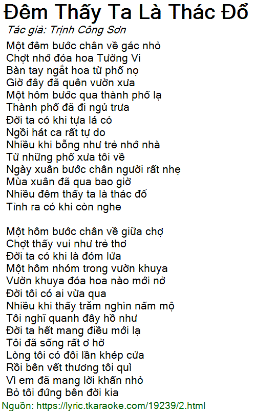 Đêm Thấy Ta Là Thác Đổ - Lời Bài Hát Và Ý Nghĩa