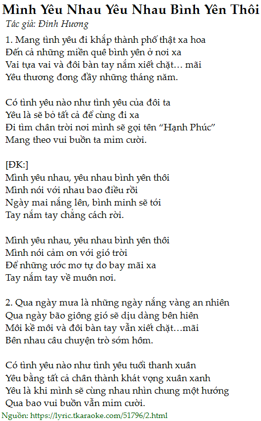Đinh Hương - Mình Yêu Nhau Yêu Nhau Bình Yên Thôi