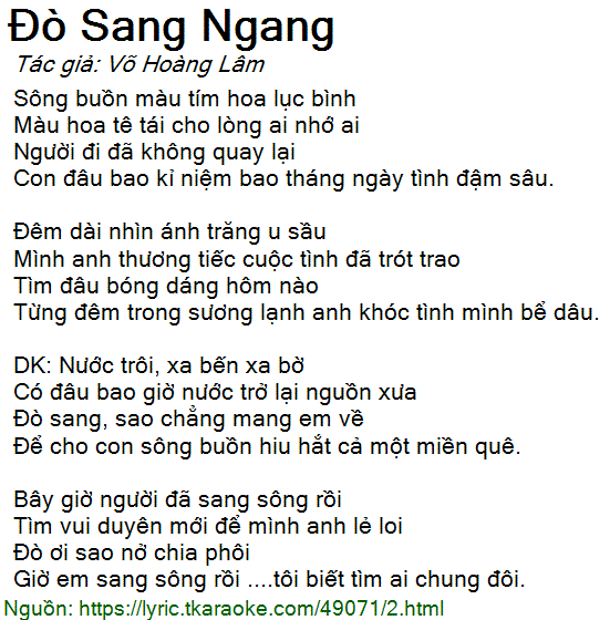 Lời Bài Hát Đò Sang Ngang Gallery 1