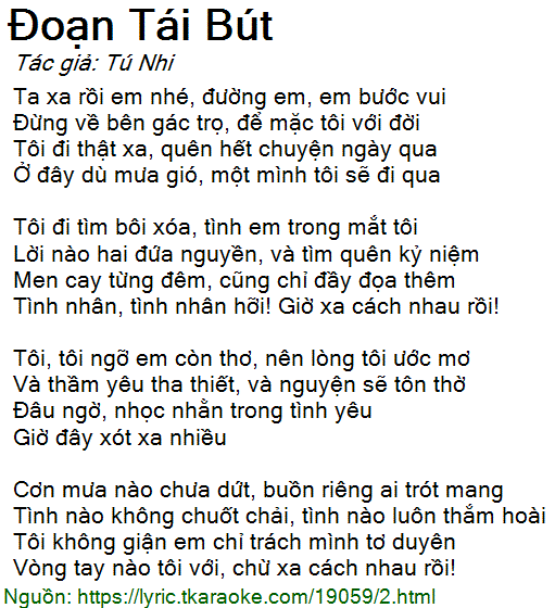 Lời Bài Hát Đoạn Tái Bút