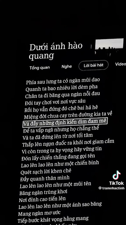 Lời Bài Hát Dưới Ánh Hào Quang