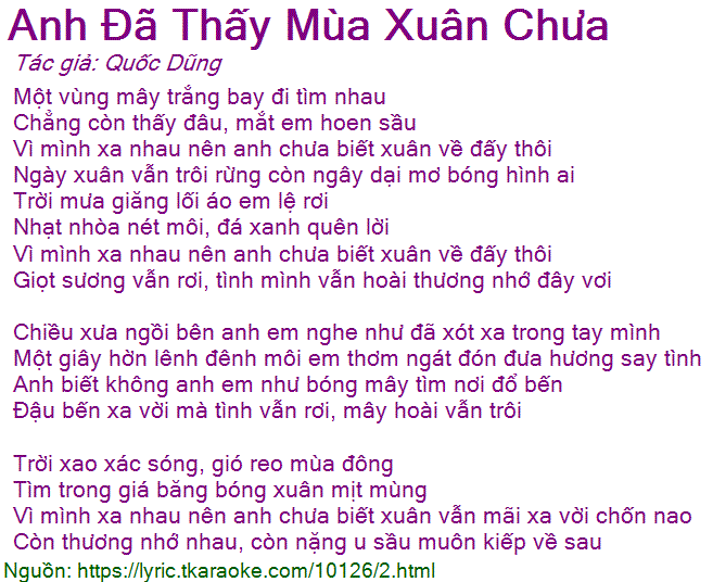 Em đã thấy mùa xuân chưa?