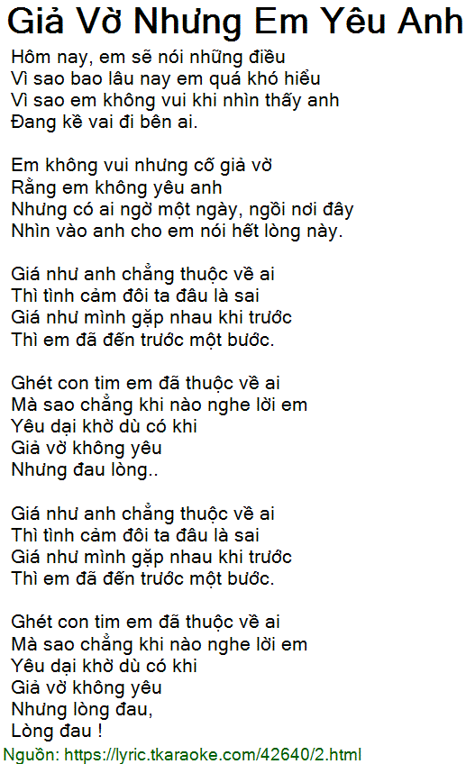 Lời Bài Hát Chi Dân - Giả Vờ Nhưng Anh Yêu Em Gallery 1