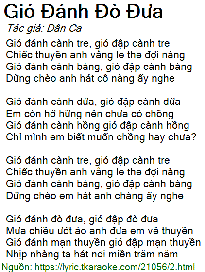 Lời Bài Hát Gió Đánh Đò Đưa Gallery 1