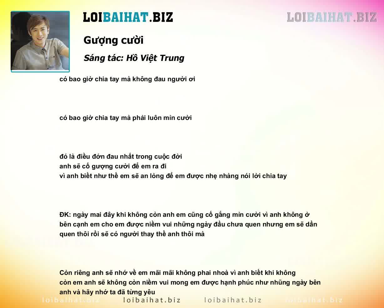 Lời Bài Hát Gượng Cười Hay Nhất Gallery 2