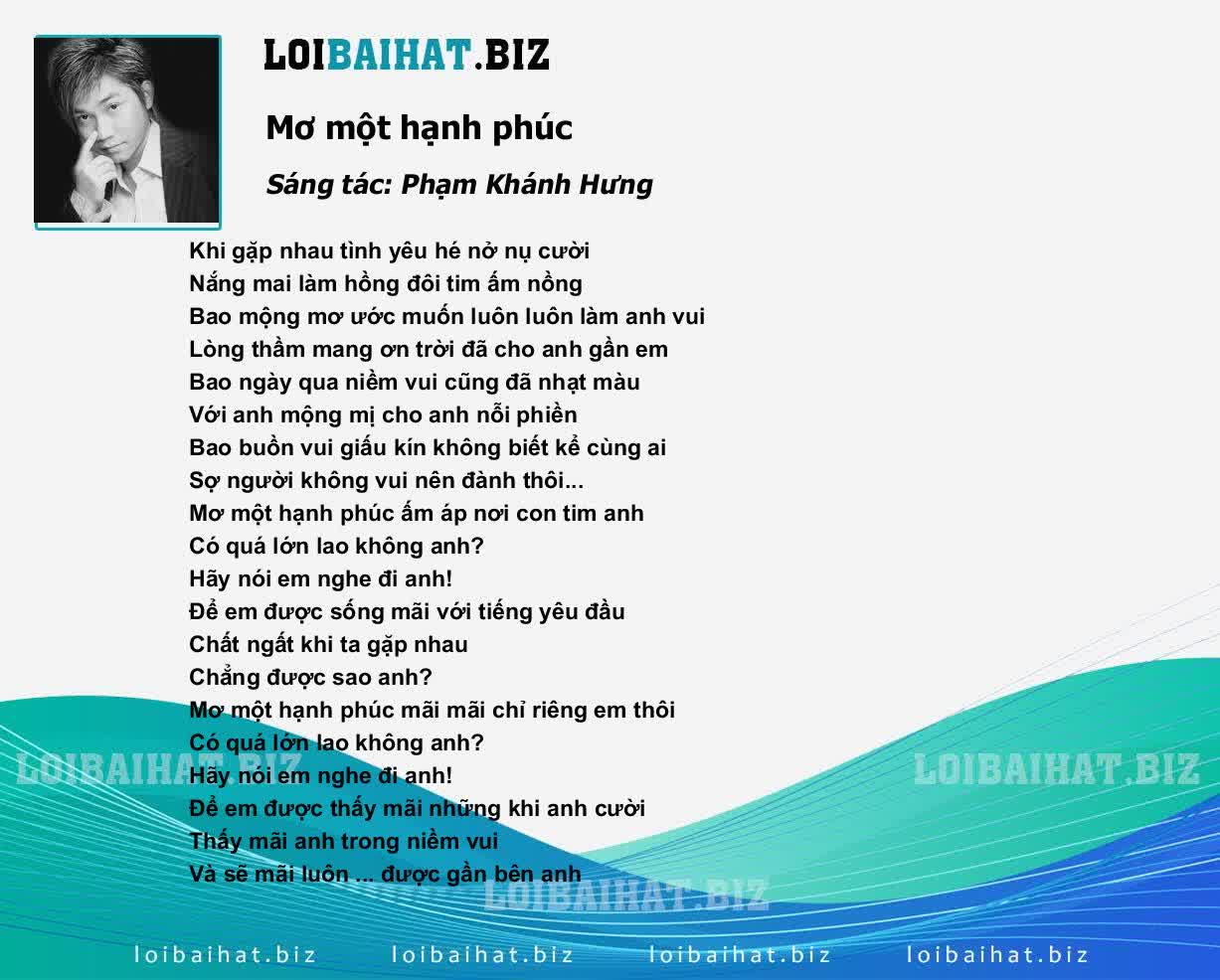 Lời Bài Hát Hiền Thục Mơ Một Hạnh Phúc Gallery 2