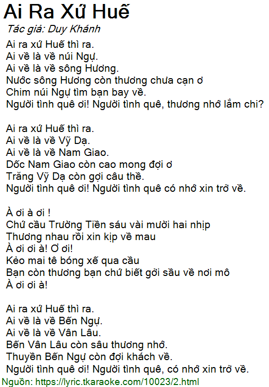 Lời Bài Hát Hương Lan Ai Ra Xứ Huế Gallery 1