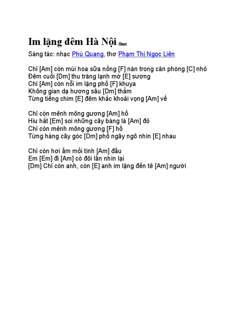 Lời Bài Hát Im Lặng Đêm Hà Nội Gallery 1