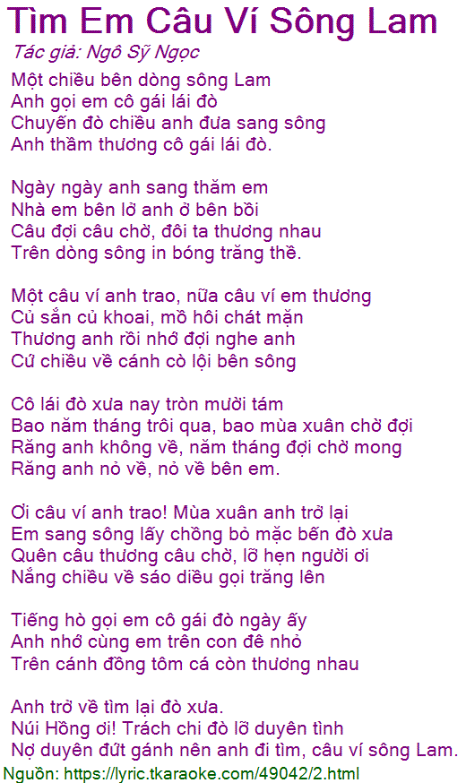 Khánh An Tìm Em - Câu Ví Sông Lam