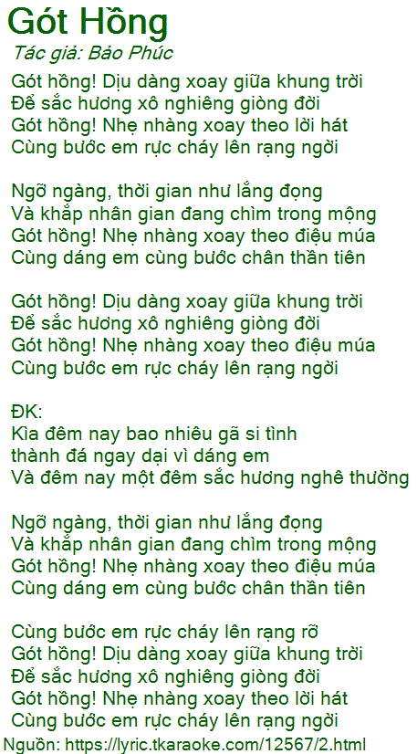 Lời Bài Hát Gót Hồng - Lam Trường