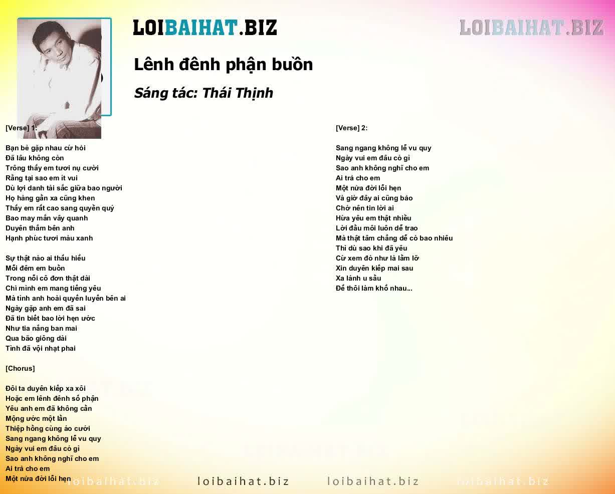 Lời Bài Hát Lênh Đênh Phận Buồn Gallery 1