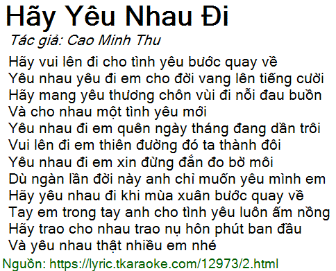 Lời Bài Hát Thiên Phượng Hãy Yêu Nhau Đi Gallery 1