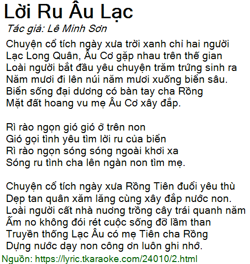 Lời Bài Hát Lời Ru Âu Lạc Gallery 1