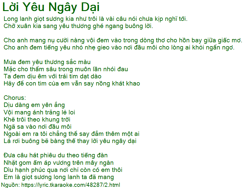 Lời Yêu Ngây Dại Hợp Âm Gallery 2