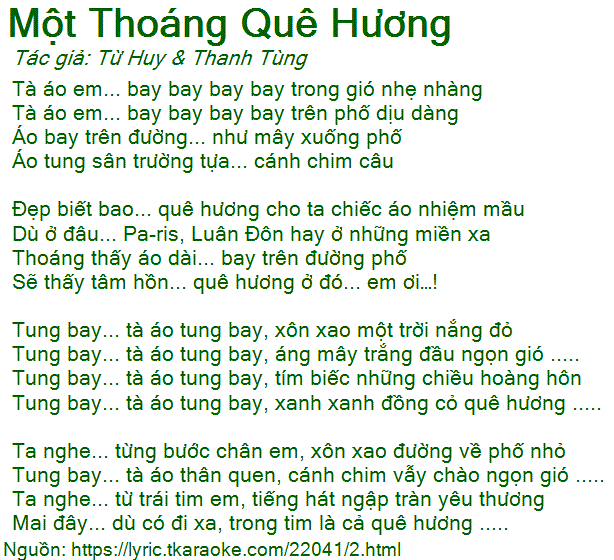 Lời Bài Hát Mắt Ngọc Một Thoáng Quê Hương