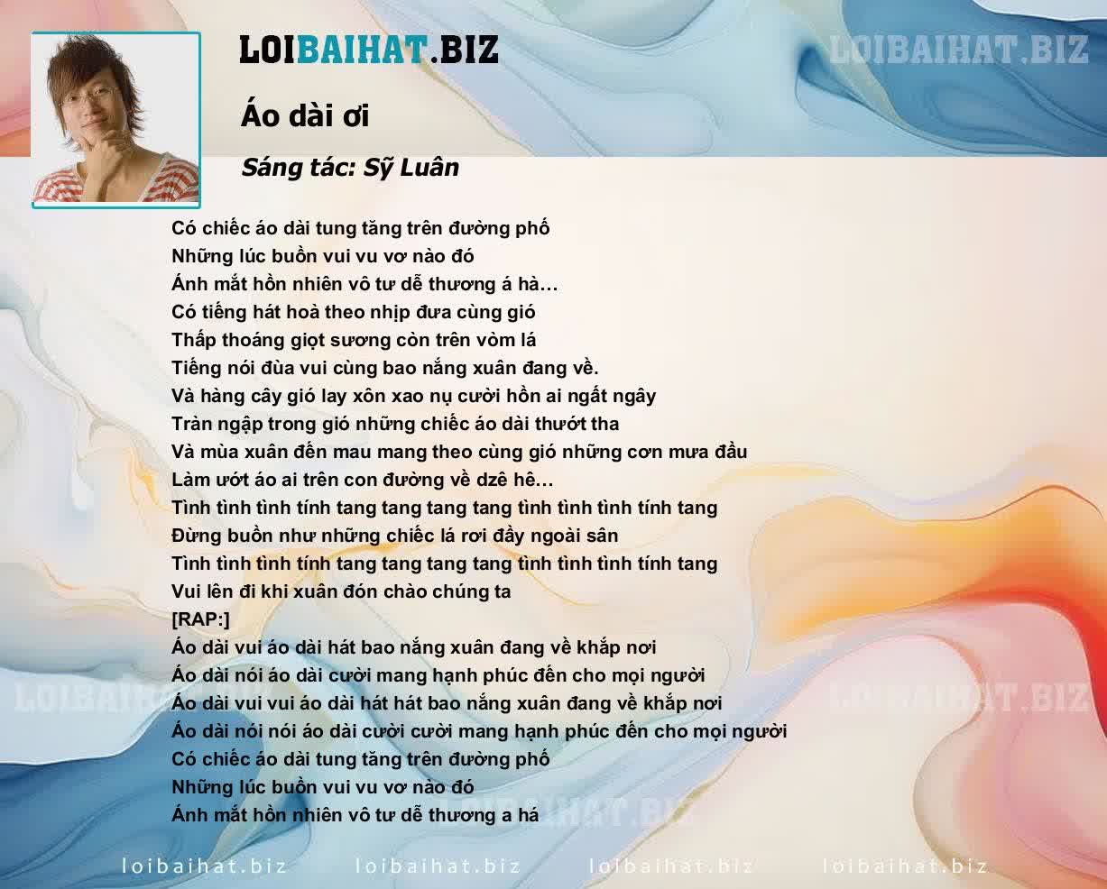 Lời Bài Hát Mây Trắng Áo Dài Ơi Gallery 1