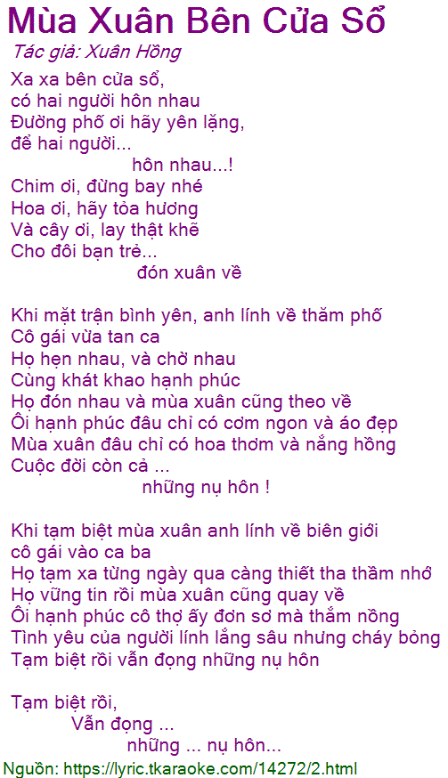 Mùa Xuân Bên Cửa Sổ Lời Bài Hát Gallery 1