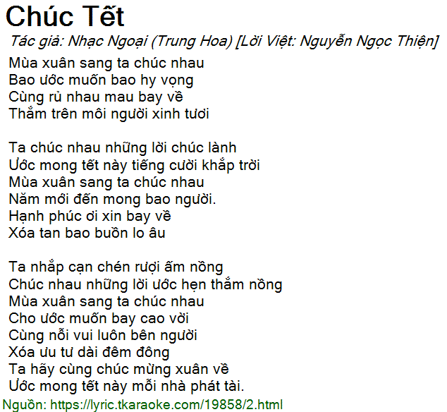 Lời Bài Hát Mùa Xuân Sang Ta Chúc Nhau