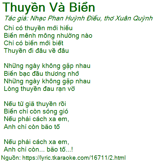 Lời Bài Hát Thuyền Và Biển - Ngọc Sơn